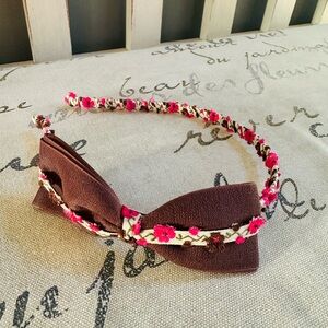 New Floral Pink and Brown Headband(Handmade)